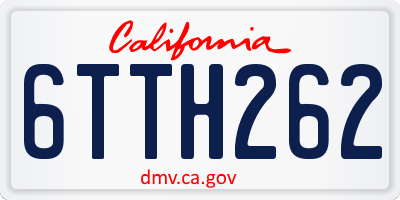 CA license plate 6TTH262