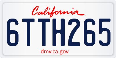 CA license plate 6TTH265