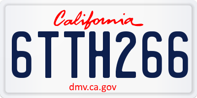 CA license plate 6TTH266