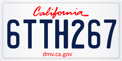 CA license plate 6TTH267