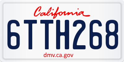 CA license plate 6TTH268