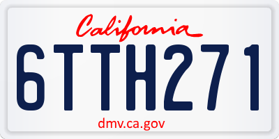 CA license plate 6TTH271