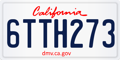 CA license plate 6TTH273