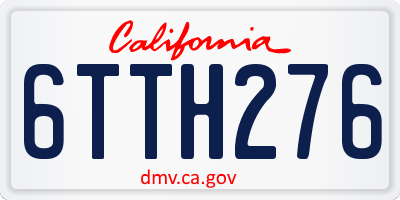 CA license plate 6TTH276