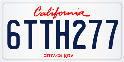 CA license plate 6TTH277