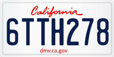 CA license plate 6TTH278