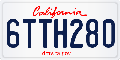 CA license plate 6TTH280
