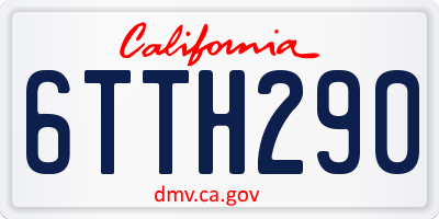 CA license plate 6TTH290