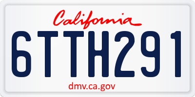 CA license plate 6TTH291