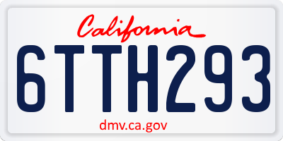 CA license plate 6TTH293