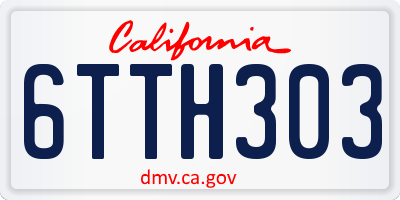CA license plate 6TTH303