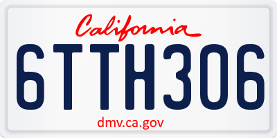 CA license plate 6TTH306