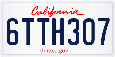 CA license plate 6TTH307
