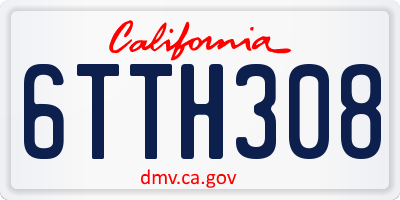 CA license plate 6TTH308