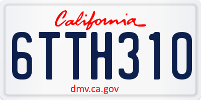 CA license plate 6TTH310