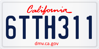 CA license plate 6TTH311