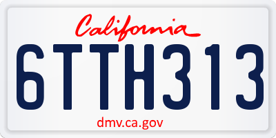 CA license plate 6TTH313