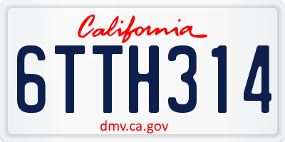 CA license plate 6TTH314