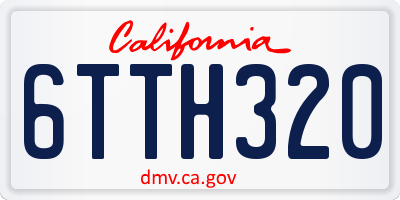 CA license plate 6TTH320