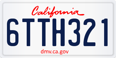 CA license plate 6TTH321