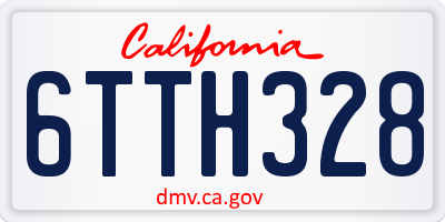 CA license plate 6TTH328