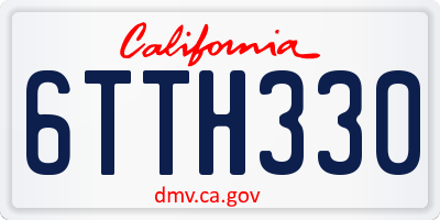 CA license plate 6TTH330