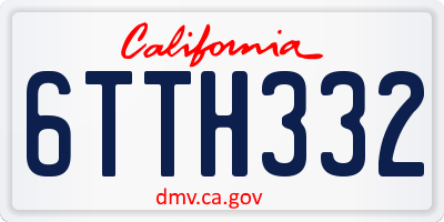 CA license plate 6TTH332