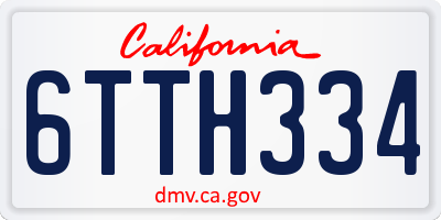 CA license plate 6TTH334