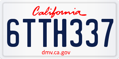 CA license plate 6TTH337