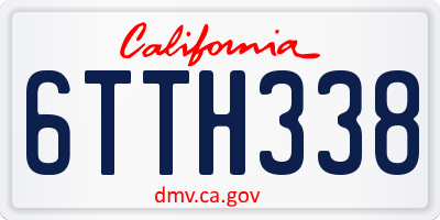 CA license plate 6TTH338
