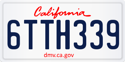 CA license plate 6TTH339