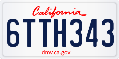 CA license plate 6TTH343