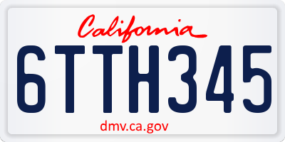 CA license plate 6TTH345