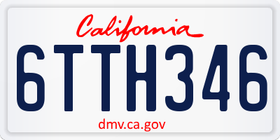 CA license plate 6TTH346