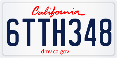 CA license plate 6TTH348