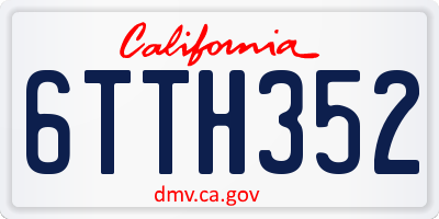 CA license plate 6TTH352