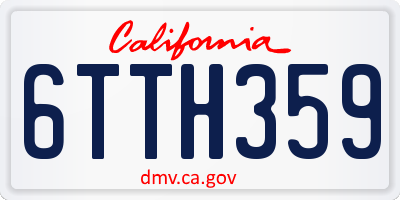 CA license plate 6TTH359