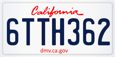 CA license plate 6TTH362