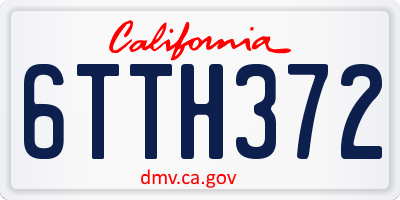 CA license plate 6TTH372