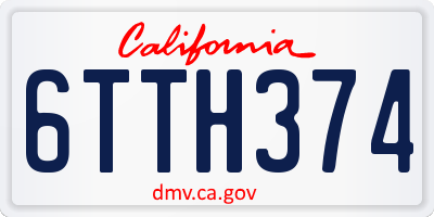 CA license plate 6TTH374
