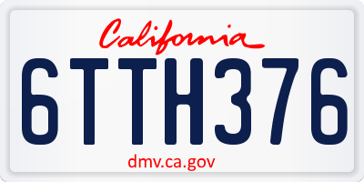 CA license plate 6TTH376