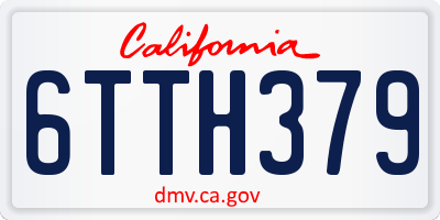 CA license plate 6TTH379