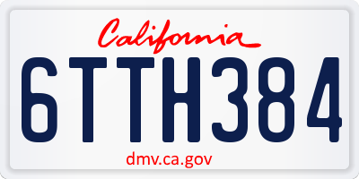 CA license plate 6TTH384