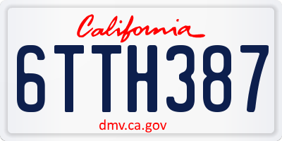 CA license plate 6TTH387