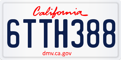 CA license plate 6TTH388