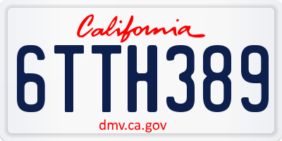 CA license plate 6TTH389
