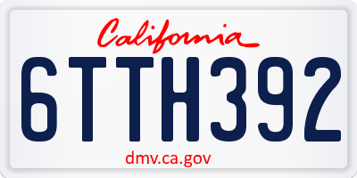 CA license plate 6TTH392