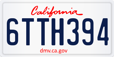 CA license plate 6TTH394
