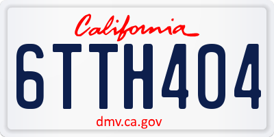 CA license plate 6TTH404