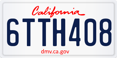 CA license plate 6TTH408